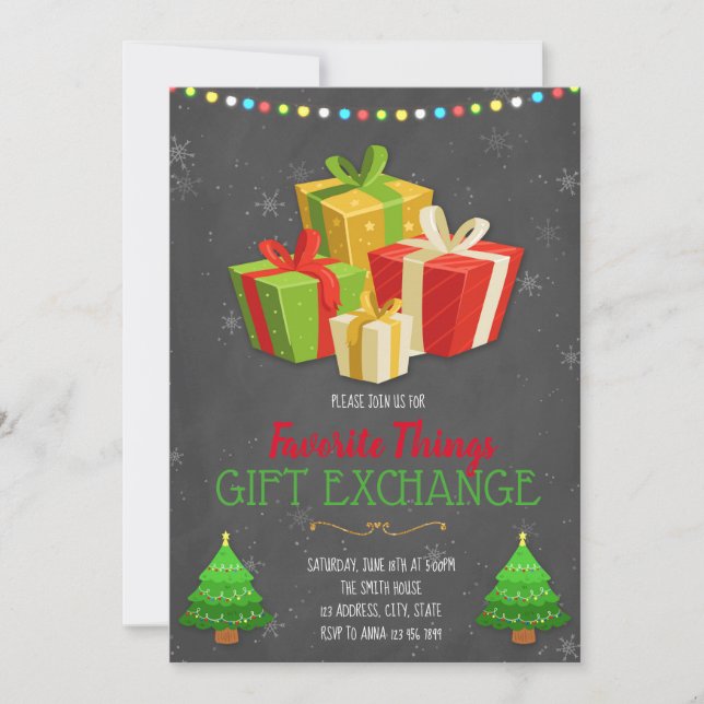 Inbjudan till favoritpresentutbytesfest (Framsida)