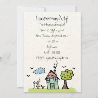 Inbjudan till Felt House Warming Flytta Party Inbj