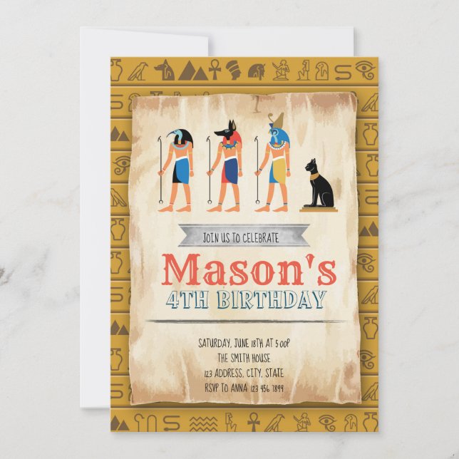 Inbjudan till festen Egyptisk allians (Framsida)