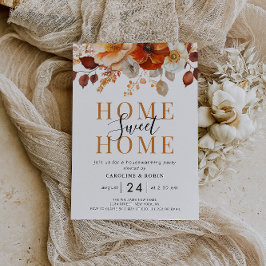 Inbjudan till festen "Rustit fall Blommor Homeuppv