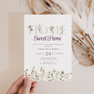 Inbjudan till festen "Rustit Wildblommor Home-uppv