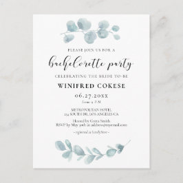 Inbjudan till festen Watercolor greenery Bachelore