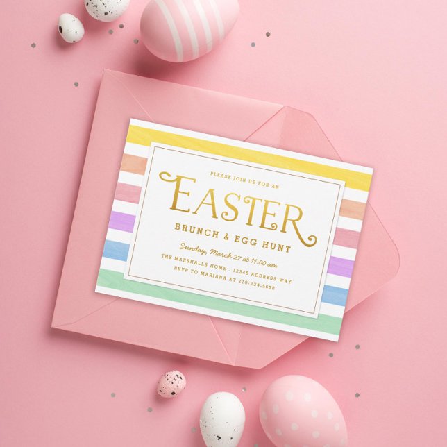 Inbjudan till Festive och Bright Pastel Rand Påsk (Skapare uppladdad)