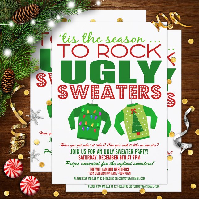 Inbjudan till Festive Ugly jul Sweaters Party (Skapare uppladdad)