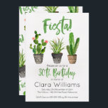 Inbjudan till Fiesta 30års födelsedag<br><div class="desc">Inbjudan till Fiesta 30års födelsedag med tre prickade cactus på en vit skannad papprare vattenfärgsbakgrund. Jag har använt några faux-vattenfärgstexter för rubriken och åldern som inte kan ändras. Jag har lagt till ett radarbete överst och runt designen och runt namn. Bakgrunden till inbjudan är en prickkaktus och texten mönster. Den...</div>