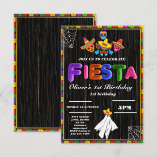 Inbjudan till Fiesta Birthday Chalkboard Mexikansk