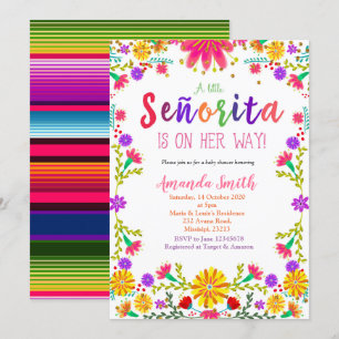 Inbjudan till Fiesta Blommigt Baby Shower
