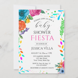 Inbjudan till Fiesta Blommigt Party (babyvisningsp