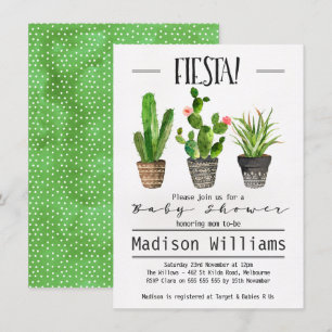 Inbjudan till Fiesta Cactus Baby Shower