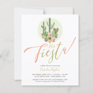 Inbjudan till Fiesta Cactus Budget Baby Shower