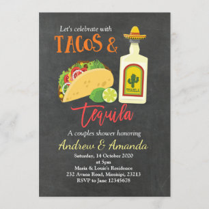 Inbjudan till Fiesta Chalkboard Tacos och Tequila