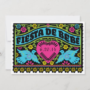 Inbjudan till Fiesta de Bebe Colorful Love birds