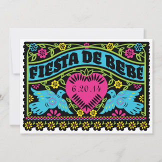 Inbjudan till Fiesta de Bebe Colorful Love birds