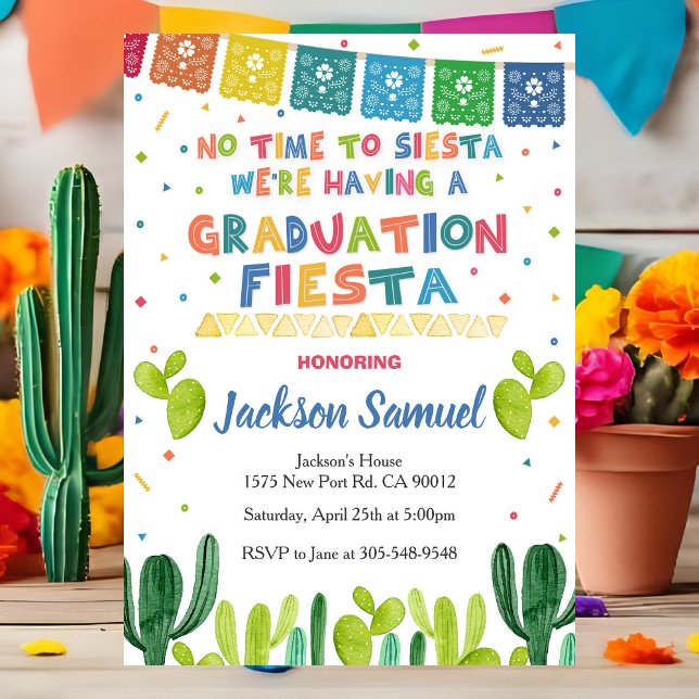 Inbjudan till Fiesta-examensfest Mexikansk inbjuda (Skapare uppladdad)