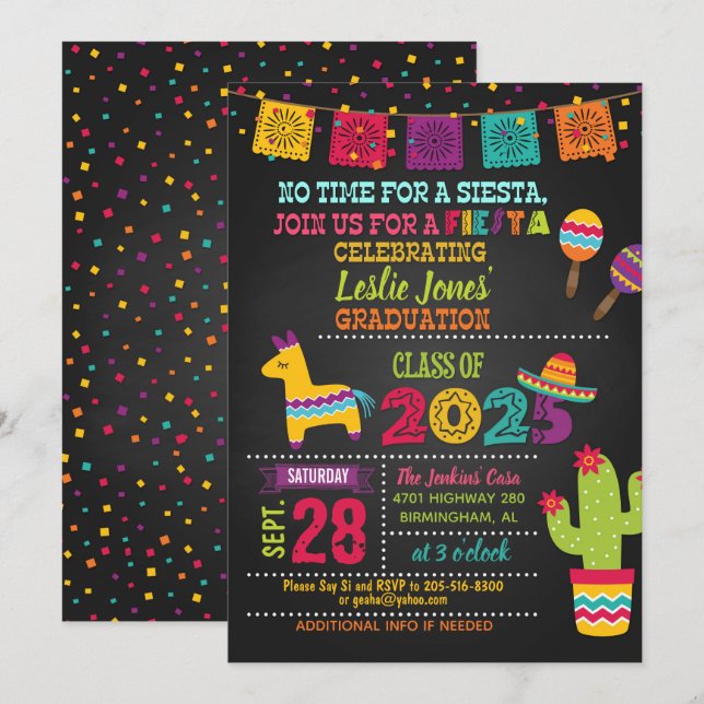 Inbjudan till Fiesta Studenten - Blk (2025) (Fram/baksida)