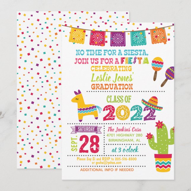 Inbjudan till Fiesta Studenten - Wht (2022) (Fram/baksida)