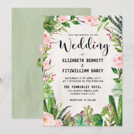 Inbjudan till Fiesta Wedding Cactus Succulent Mexi