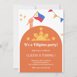 Inbjudan till Filipino-partiet på födelsedagsmorgo