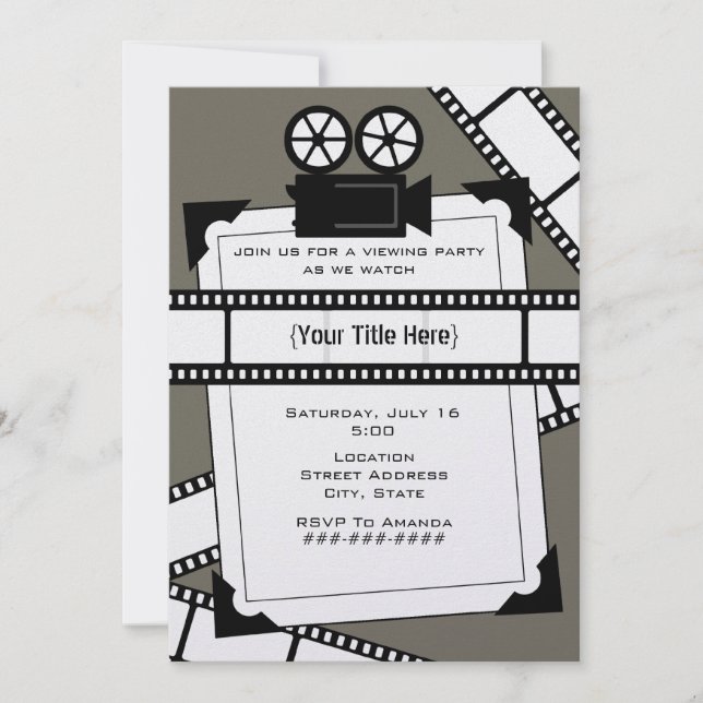 Inbjudan till filmkameran och filmvisningspartiet (Framsida)