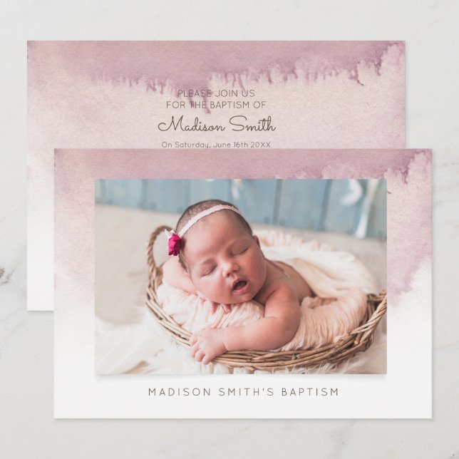 Inbjudan till filtret Photo Baptism Party (Fram/baksida)