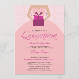 Inbjudan till Finare Boll Gown Quinceanera (rosa)