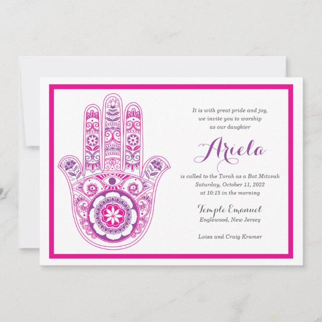 Inbjudan till Finare Colorful Hamsa (Framsida)