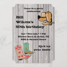 Inbjudan till finare Cowboys Boots-partiet