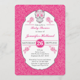 Inbjudan till Finare Damask Skull Baby Shower på R