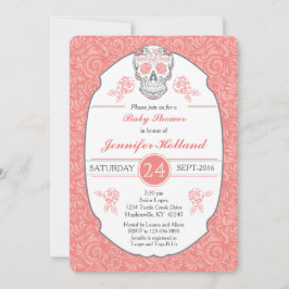 Inbjudan till Finare Damask Skull-babydusch i kora