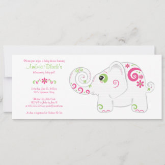 Inbjudan till finare Elephant på Parad Baby Shower