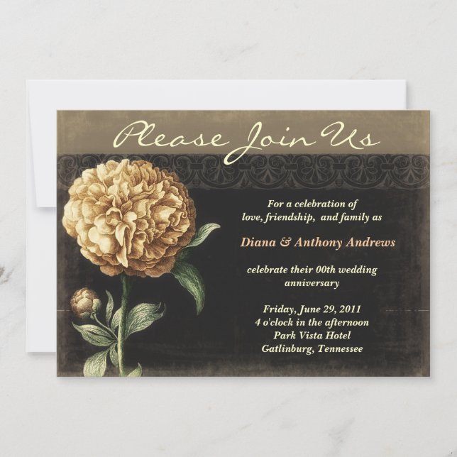 Inbjudan till firande på bröllop-årsdagen (Framsida)