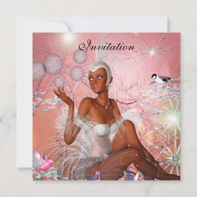 Inbjudan till Firande Showgirl Rosa (Framsida)