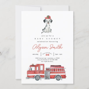 Inbjudan till Firefighter Baby Shower för Firelång