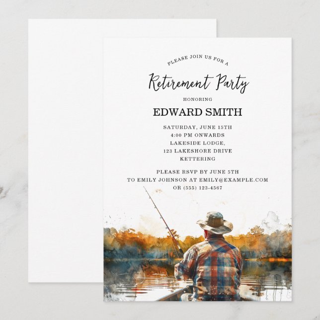 Inbjudan till fiskepartiet Pension (Fram/baksida)