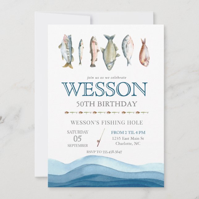 Inbjudan till fiskets födelsedag, fiske av hanar (Framsida)