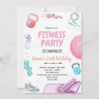 Inbjudan till fitness gymnastik fest tema