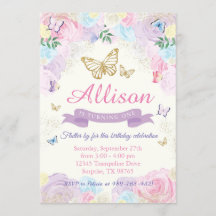 Inbjudan till fjäril på födelsedagen