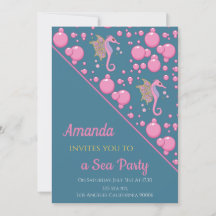 Inbjudan till fjäril Seahorse Anpassningsbar Sea P