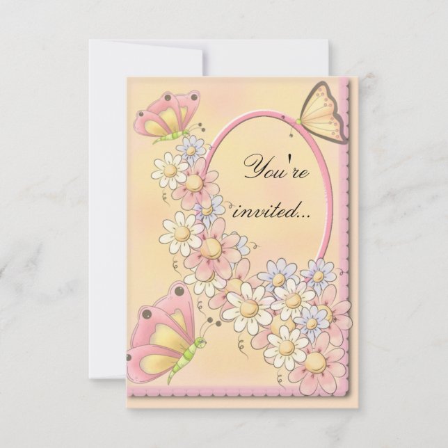 Inbjudan till fjärilar och Daisy (Framsida)