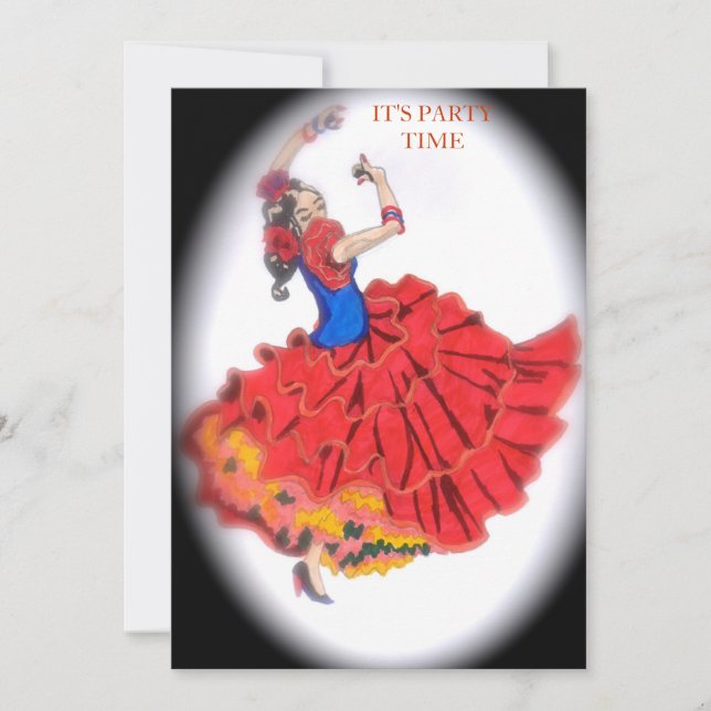 Inbjudan till Flamenco Dancer (Framsida)