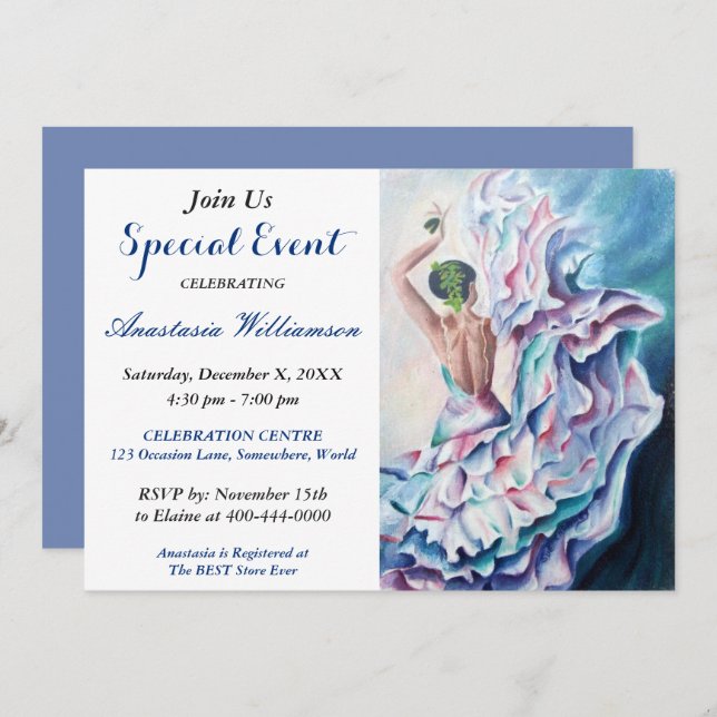 INBJUDAN TILL FLAMENCODANSKVÄLLSEVENT (Fram/baksida)