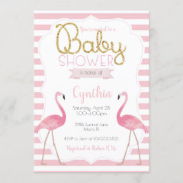 Inbjudan till Flamingo Baby Shower