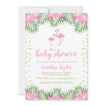 Inbjudan till Flamingo Baby Shower