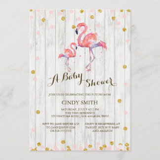 Inbjudan till Flamingo Baby Shower