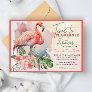 Inbjudan till Flamingo Baby Shower