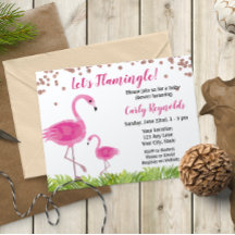 Inbjudan till Flamingo Baby Shower