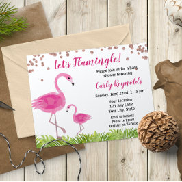 Inbjudan till Flamingo Baby Shower
