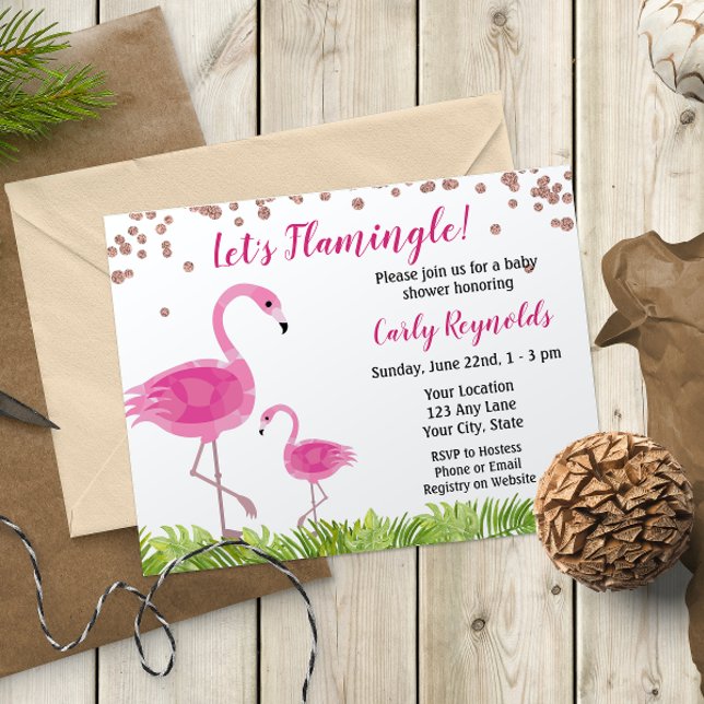 Inbjudan till Flamingo Baby Shower (Skapare uppladdad)