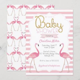 Inbjudan till Flamingo Baby Shower