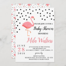 Inbjudan till Flamingo Baby Shower